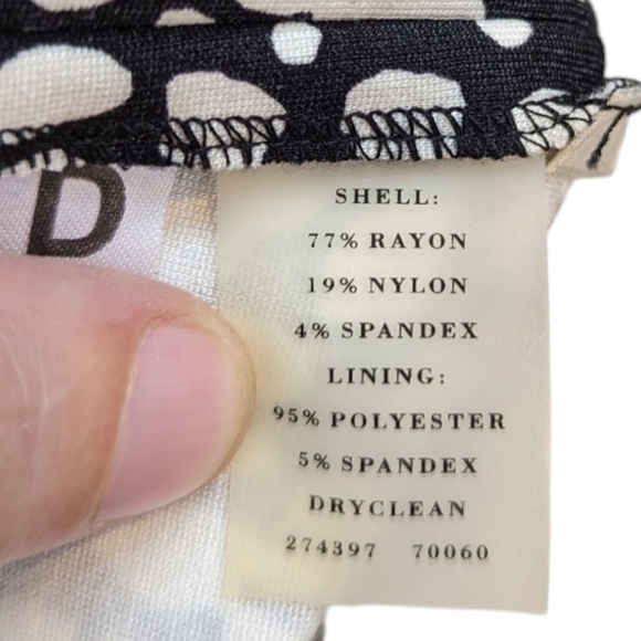 Ann Taylor Black & White Print Peplum Sleeveless Peplum Office Career Dress (0P) - Picture 6 of 6